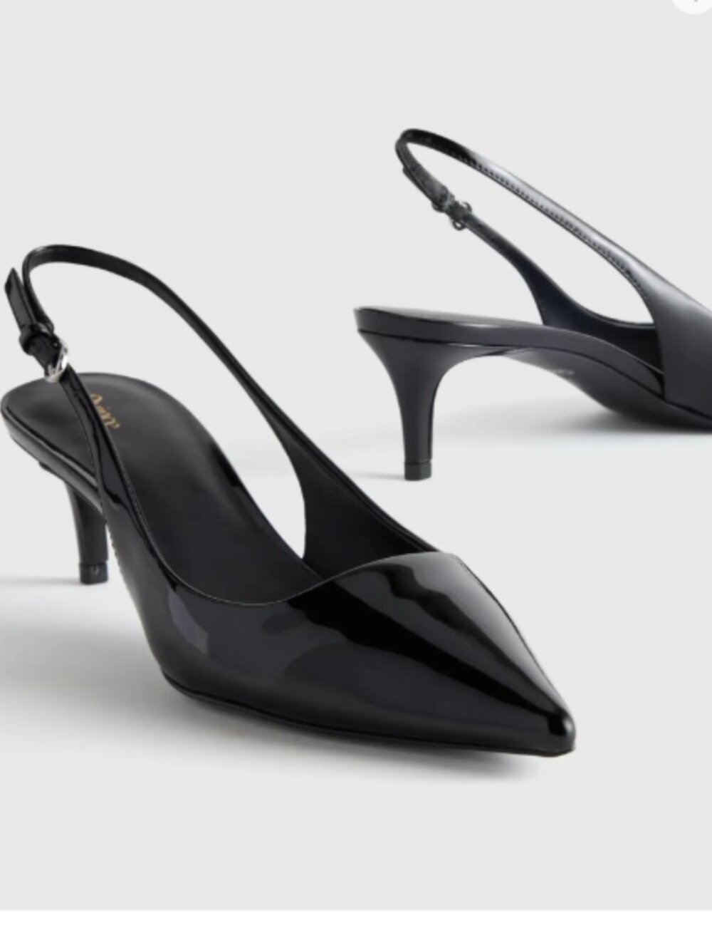 Italian Leather 55mm Slingback Pump